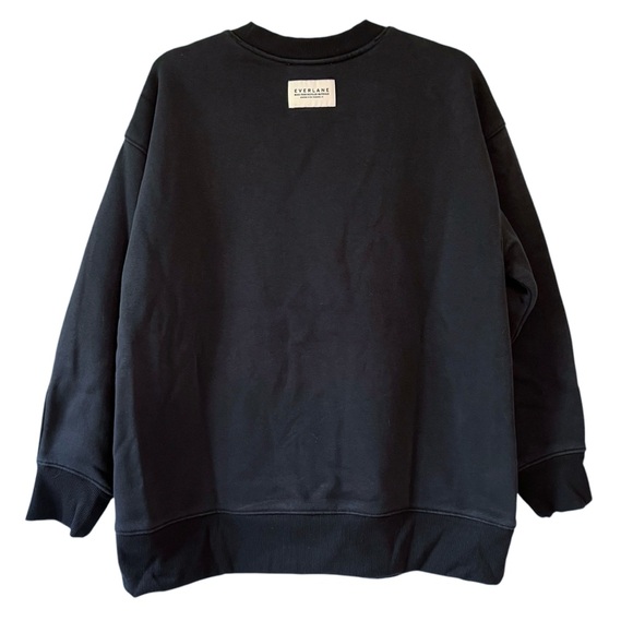 Everlane ReTrack Oversized Crew Neck Sweatshirt Black Size Medium - Picture 2 of 6